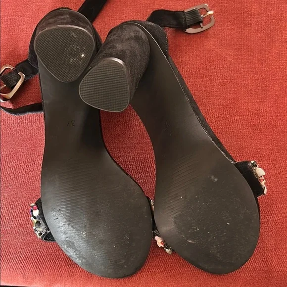 Valentino Black Stiletto Heels with Crystal Embellishments - Picture 4 of 8